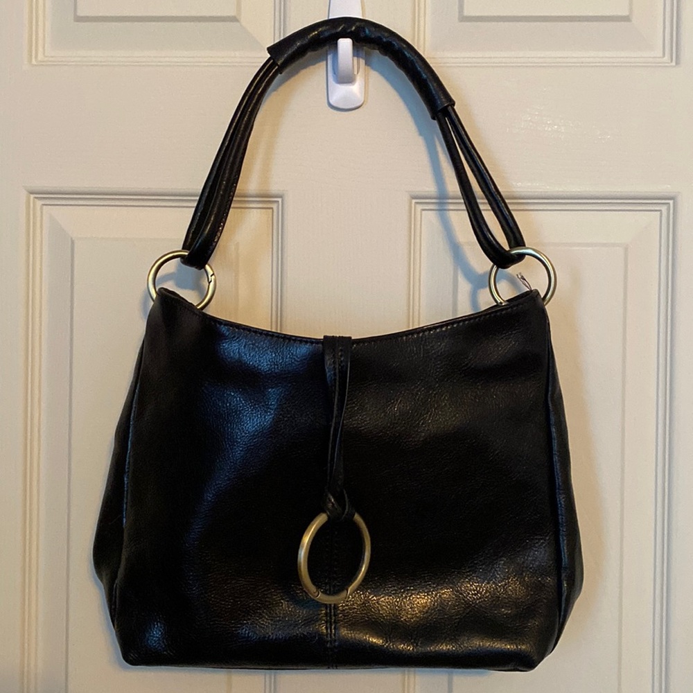 Floto black leather purse